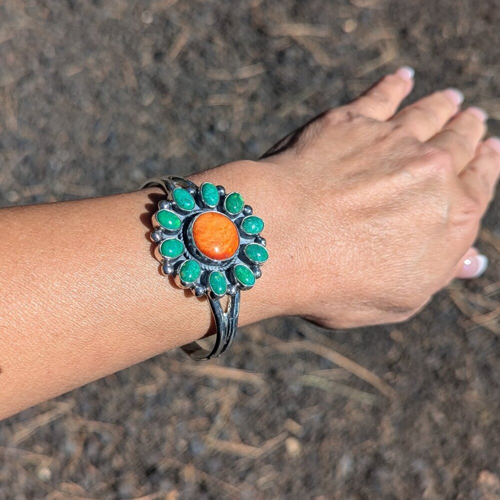 Genuine Navajo Cuff Bracelet Turquoise Handmade Native American Jewelry sz 6.75* - Picture 6 of 11